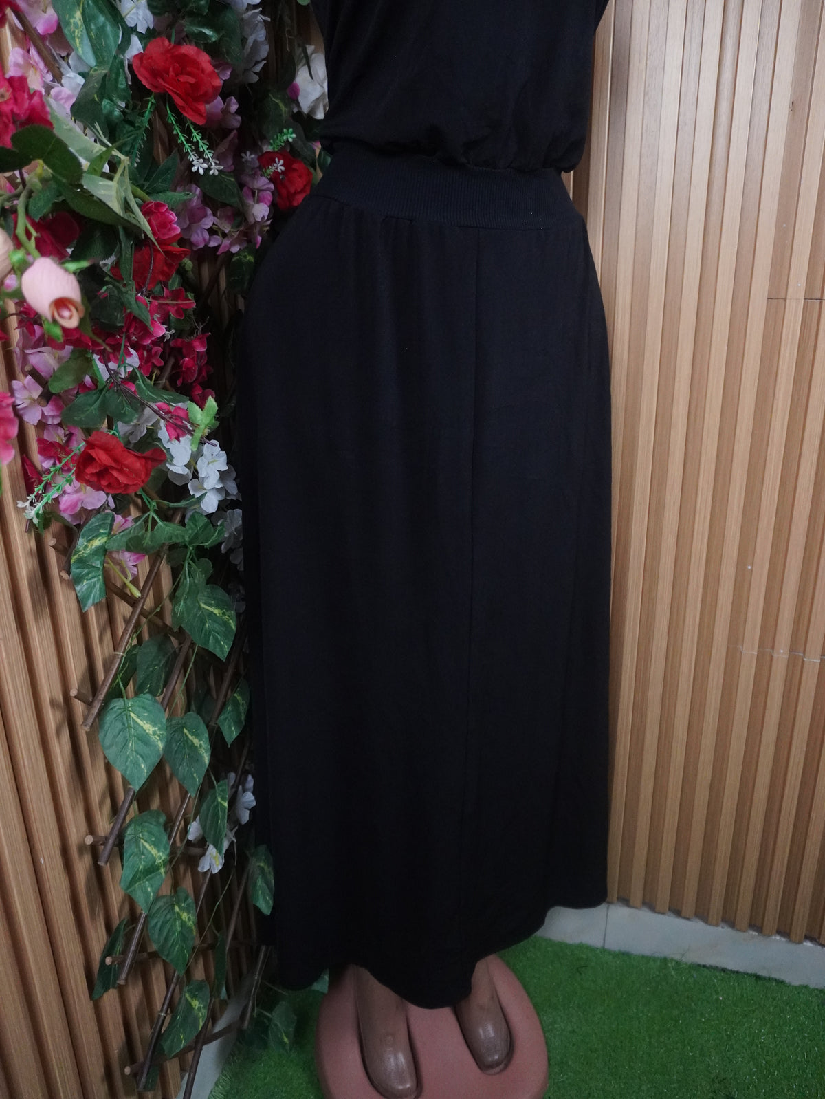 Robe évasée longues sans manches-L
