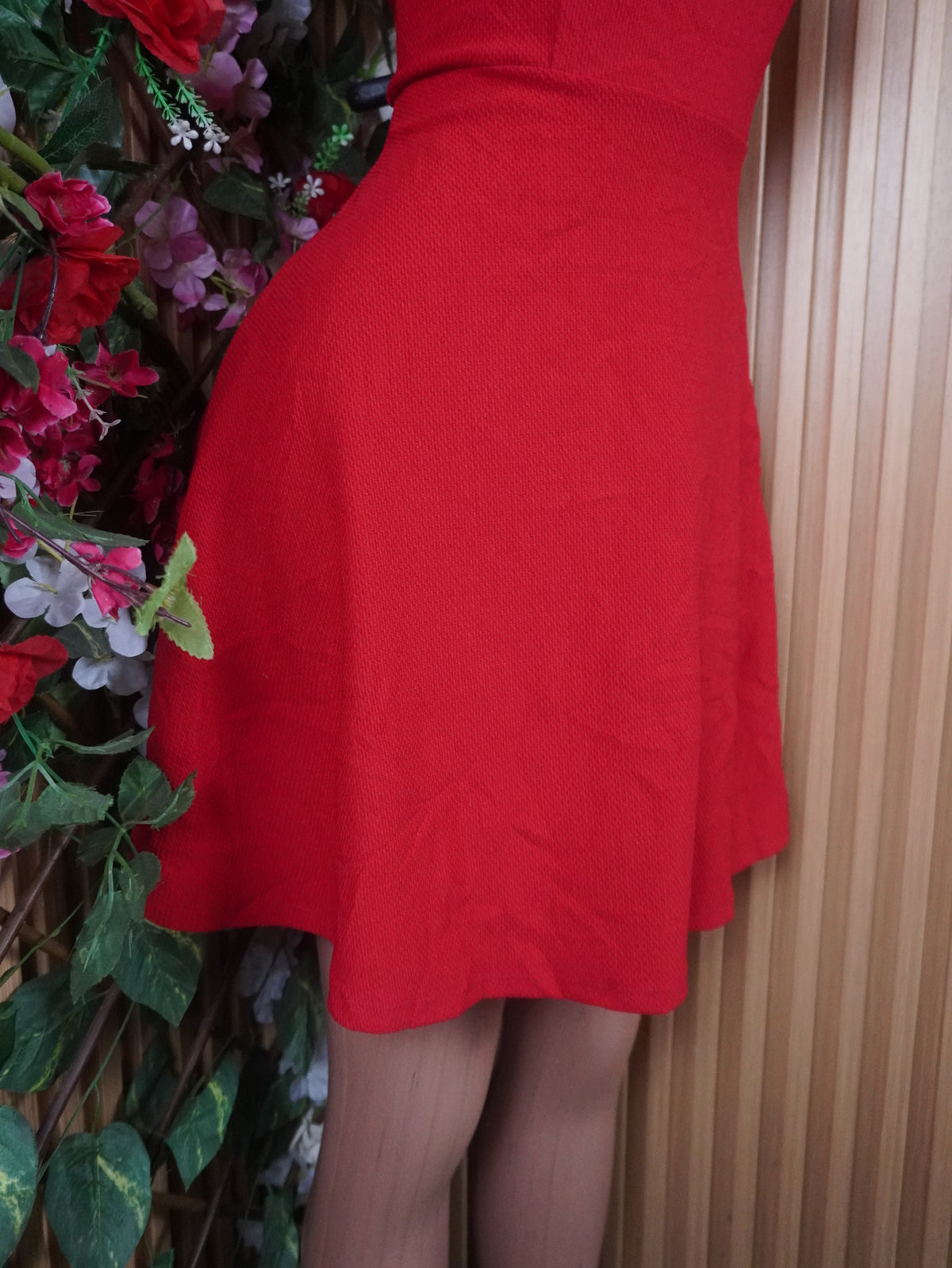 Robe évasée sans manches décolletée-M