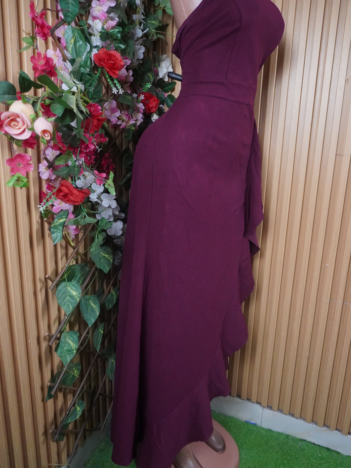 Robe moulante longue sans manches drapée-XL