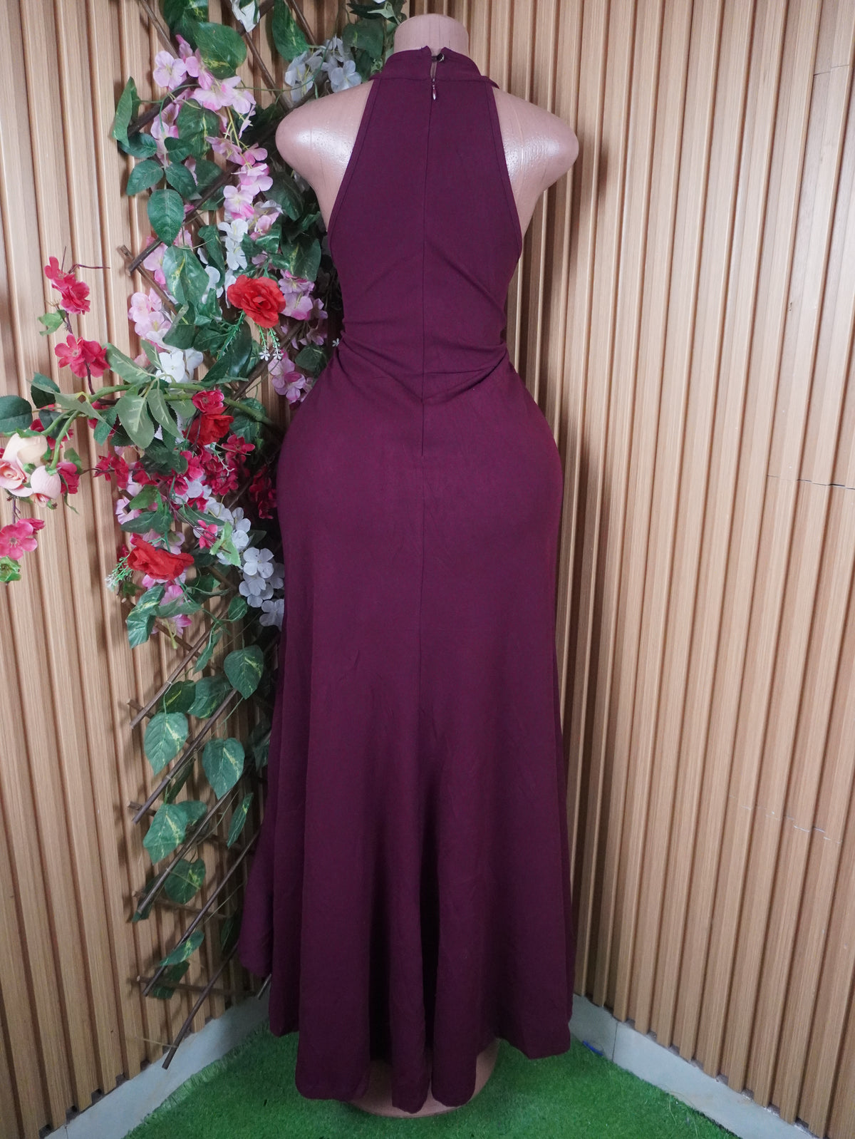 Robe moulante longue sans manches drapée-XL