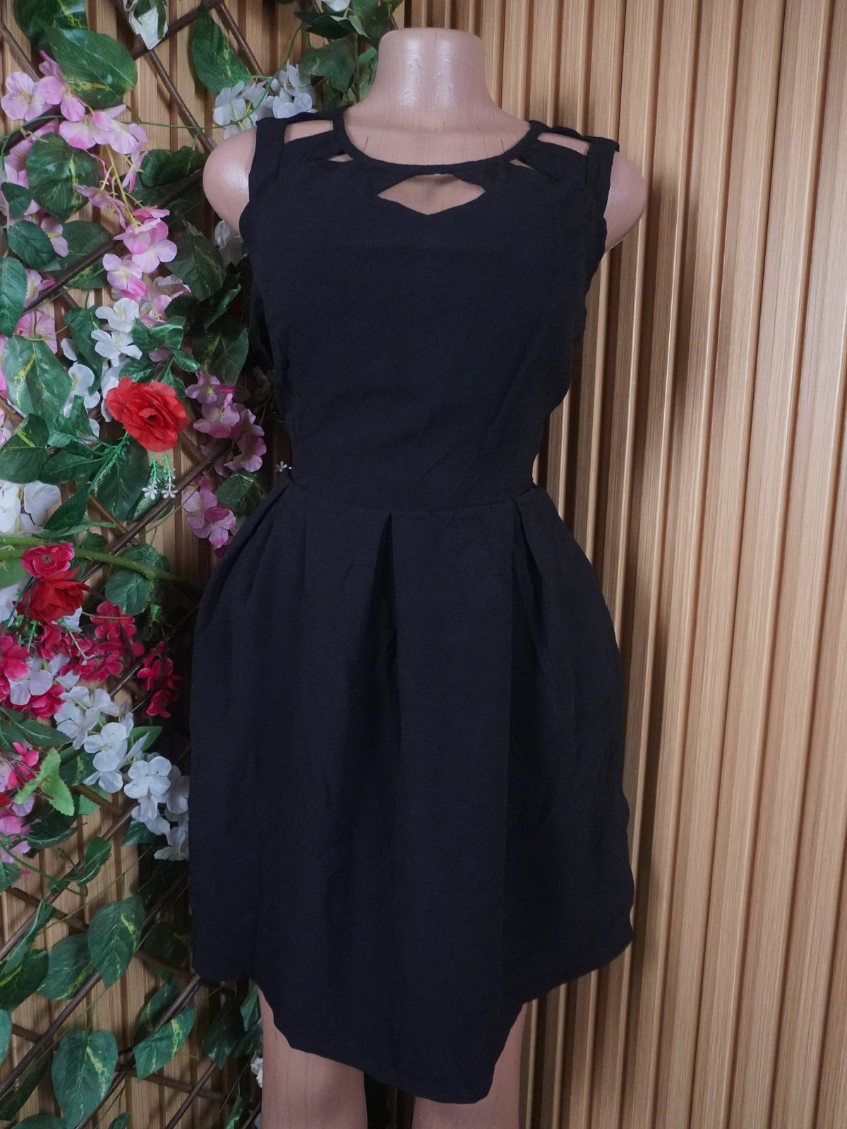 Robe évasée sans manches dénudée-XL