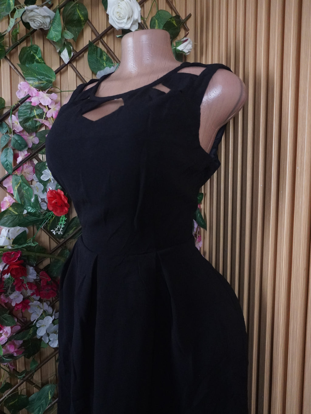 Robe évasée sans manches dénudée-XL