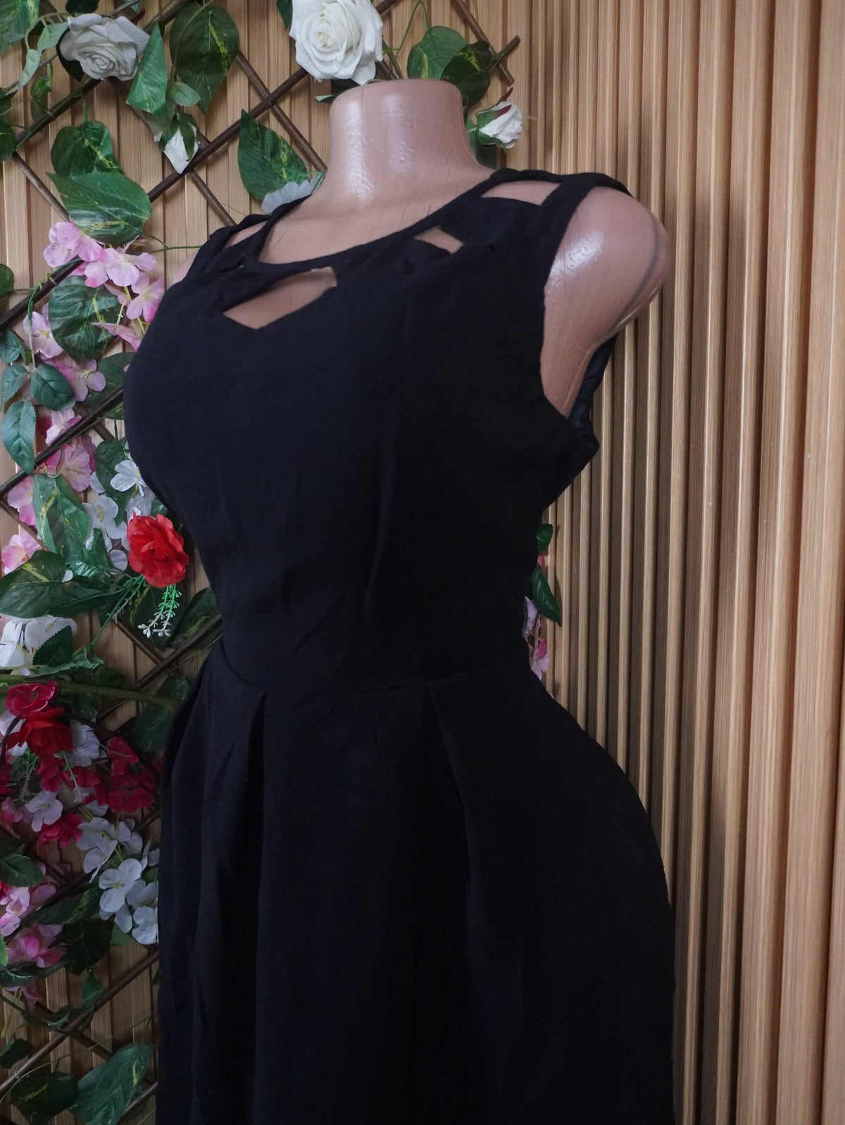 Robe évasée sans manches dénudée-XL