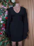 Robe évasée manches longue décollectée-L