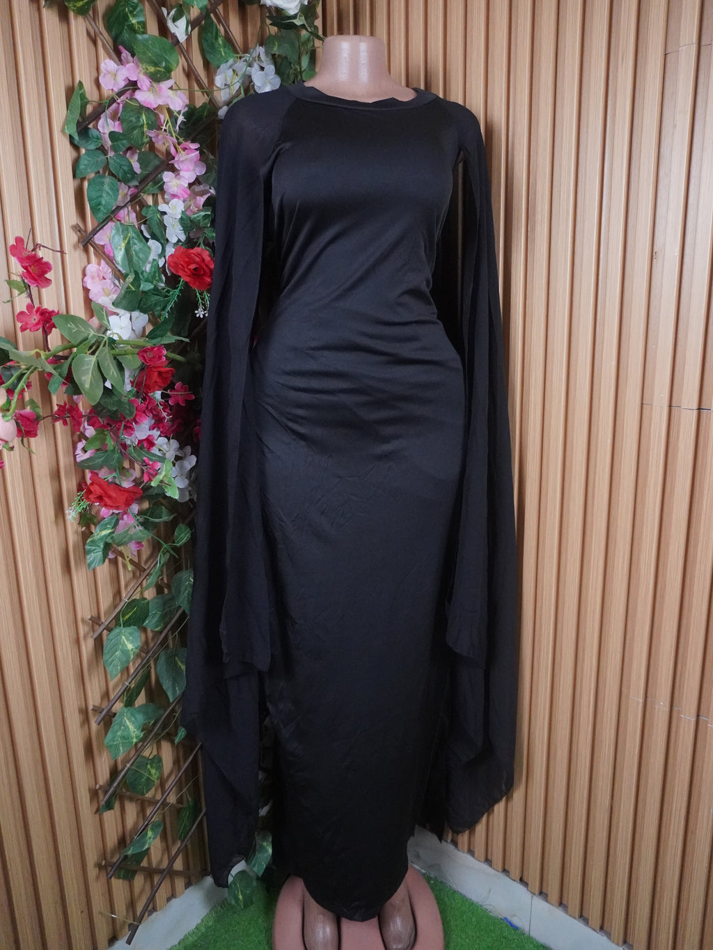 Robe évasée longue manche longues décollectée-XL