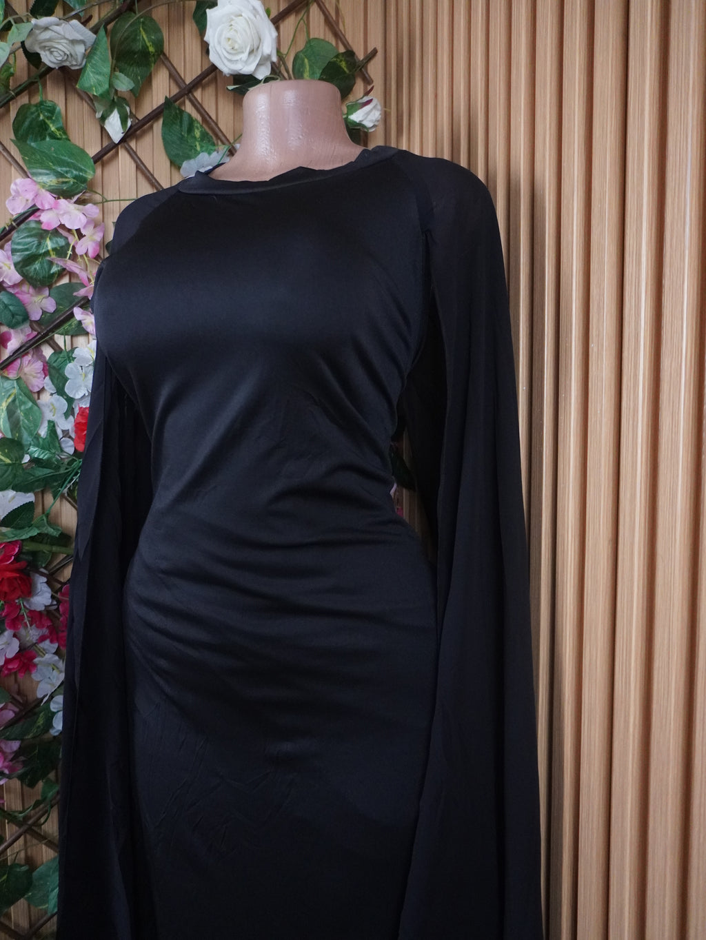 Robe évasée longue manche longues décollectée-XL