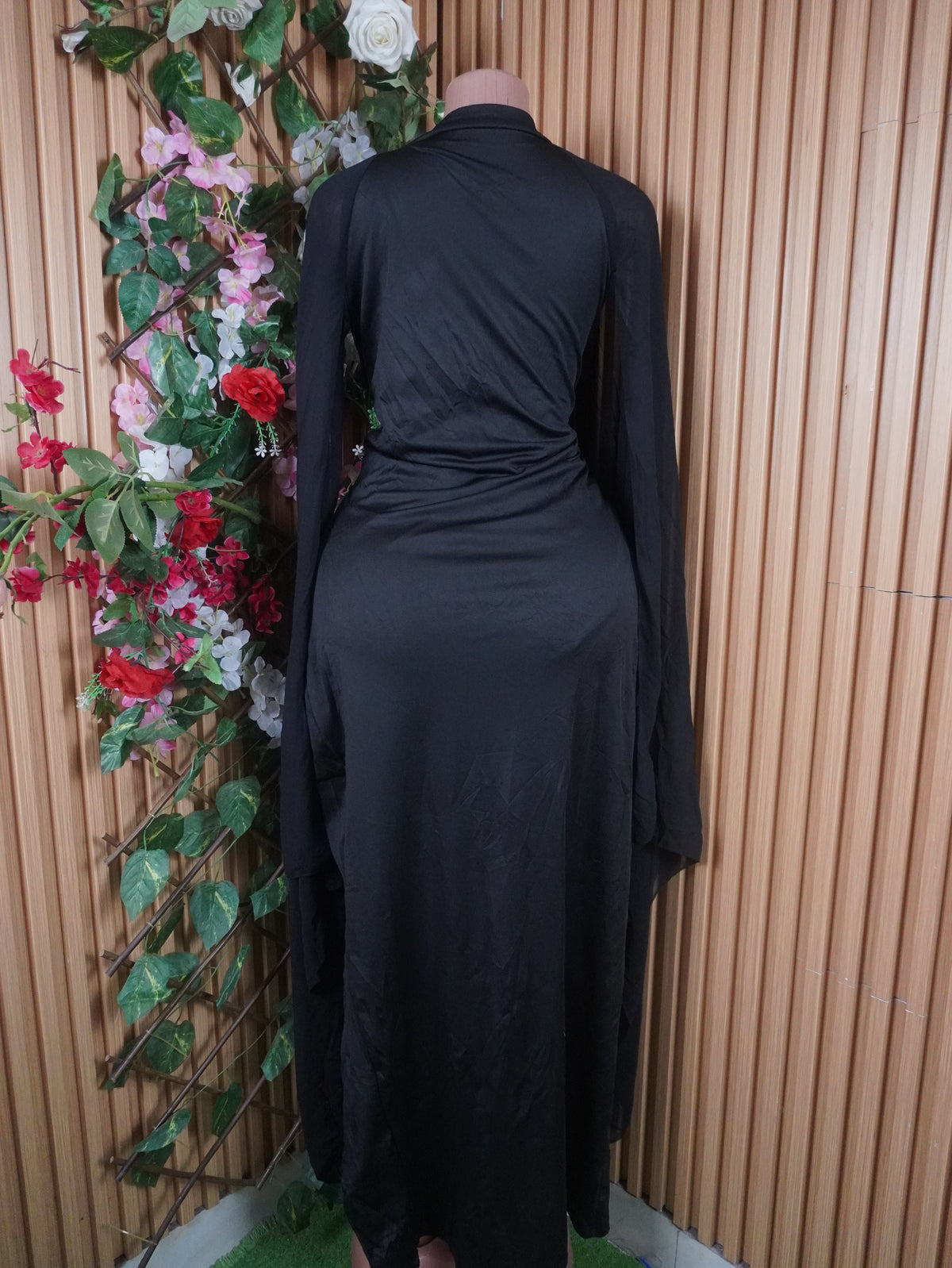 Robe évasée longue manche longues décollectée-XL