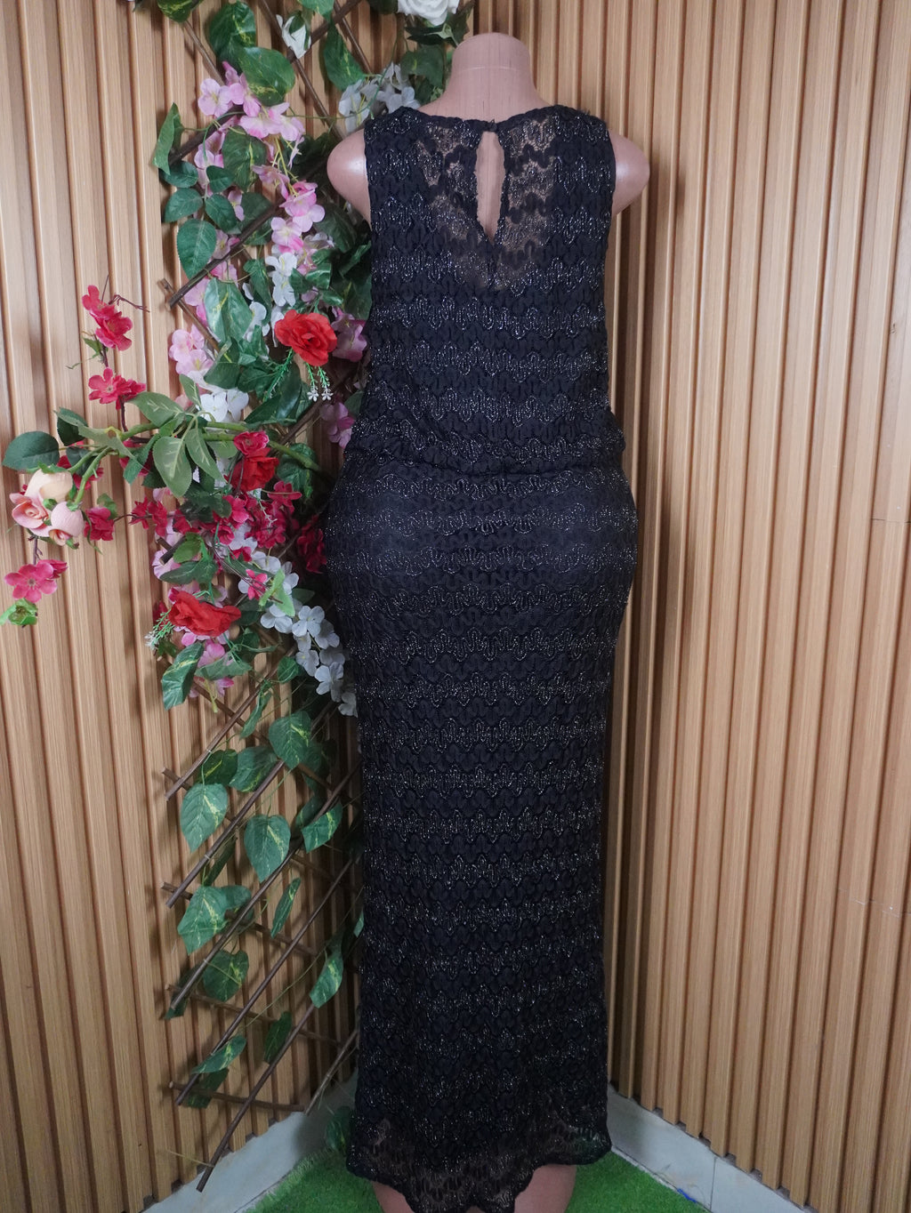 Robe moulante longue sans manches décollétée-S