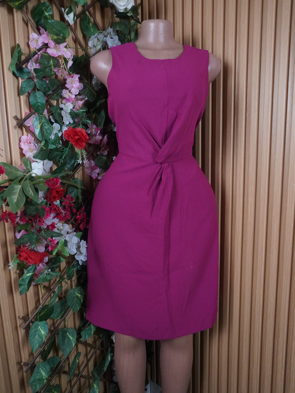 Robe évasée sans manches ceintrée-S