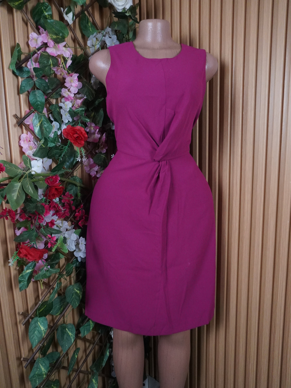 Robe évasée sans manches ceintrée-S