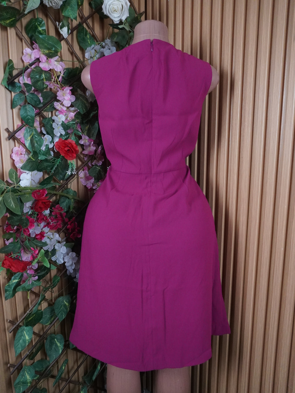Robe évasée sans manches ceintrée-S