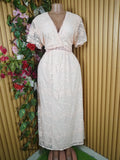 Robe évasée longue manches courtes ceintrée-XL