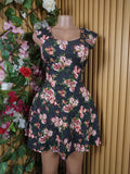 Robe évasée sans manches imprim&e fleurie-M