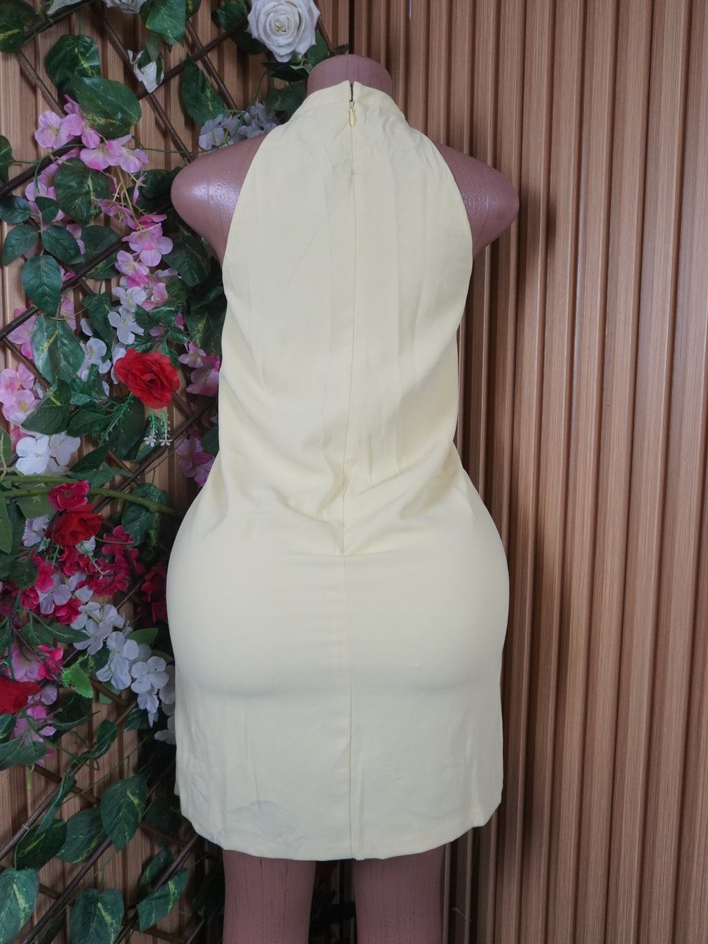 Robe moulante slim sans manches col rond-S