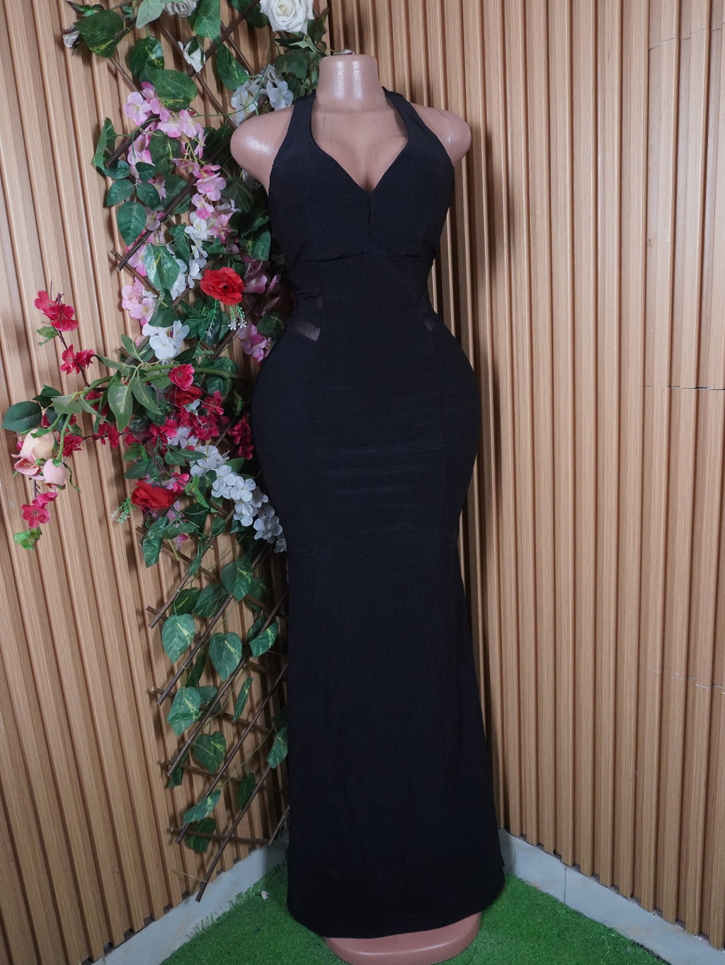 Robe soirée moulante longue sans manches-M