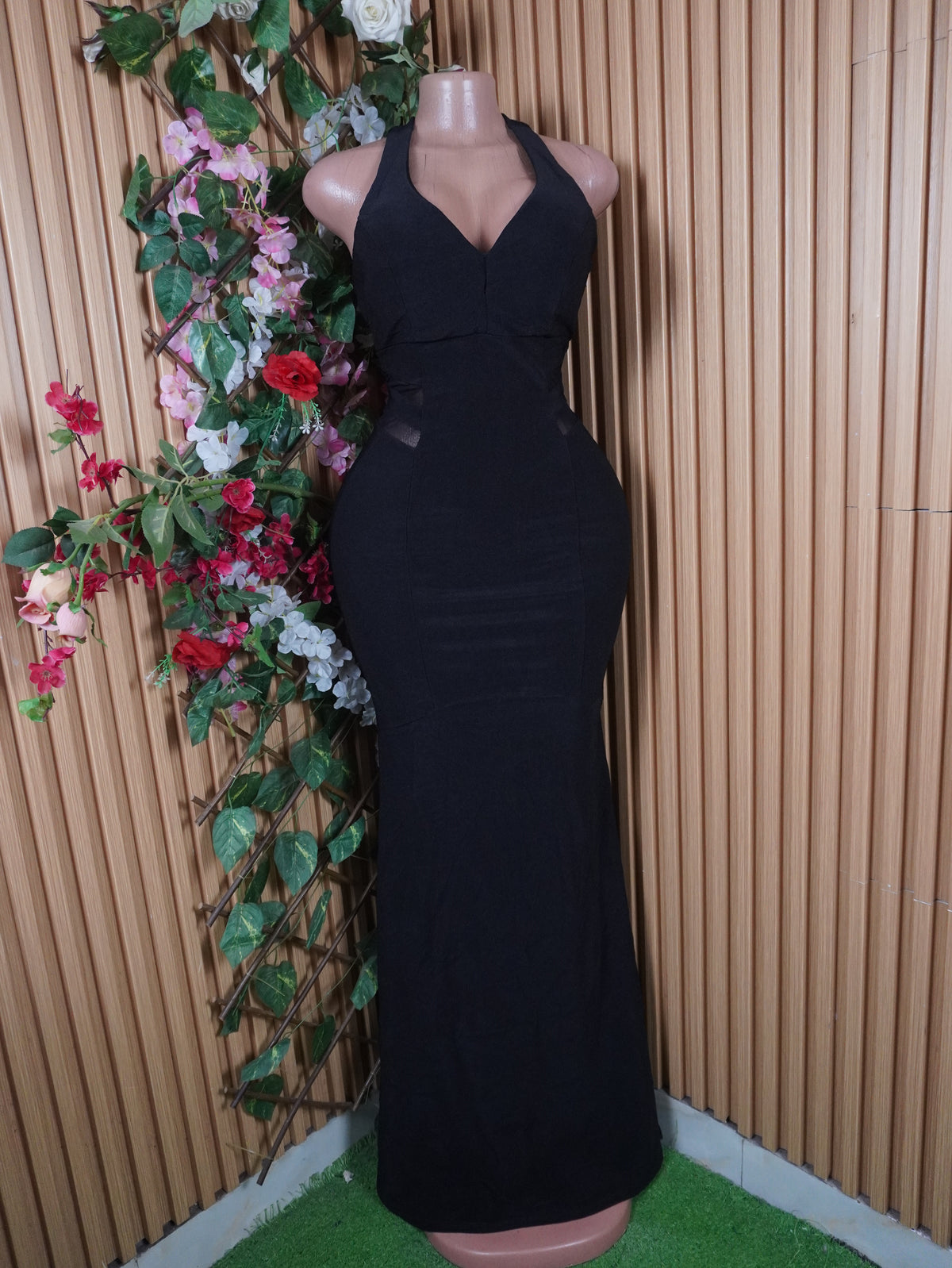 Robe soirée moulante longue sans manches-M