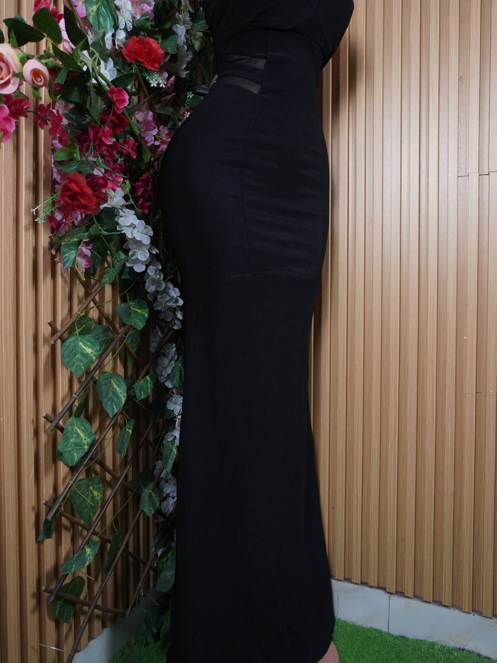 Robe soirée moulante longue sans manches-M