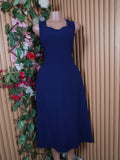 Robe évasée longue sans manches décolletée-XL
