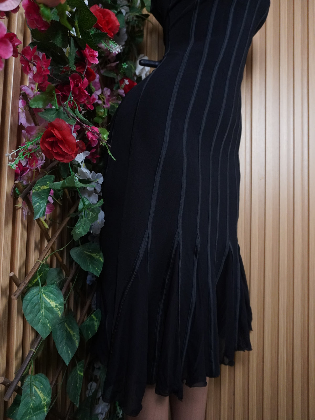 Robe évasée longue sans manches rayée-XL
