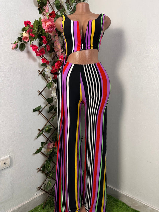 Combinaison avec croptop a bretelle évasée - Perluna Store