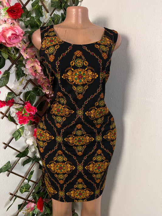 Robe moulante courte à imprimé sans manche - Perluna Store