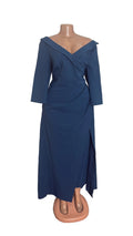 Robe élégante  manches longues décolleté bardeau