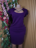 Robe moulante mi longue manches courte-XXL