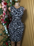 Robe moulante sans manches imprimée animal - Perluna Store