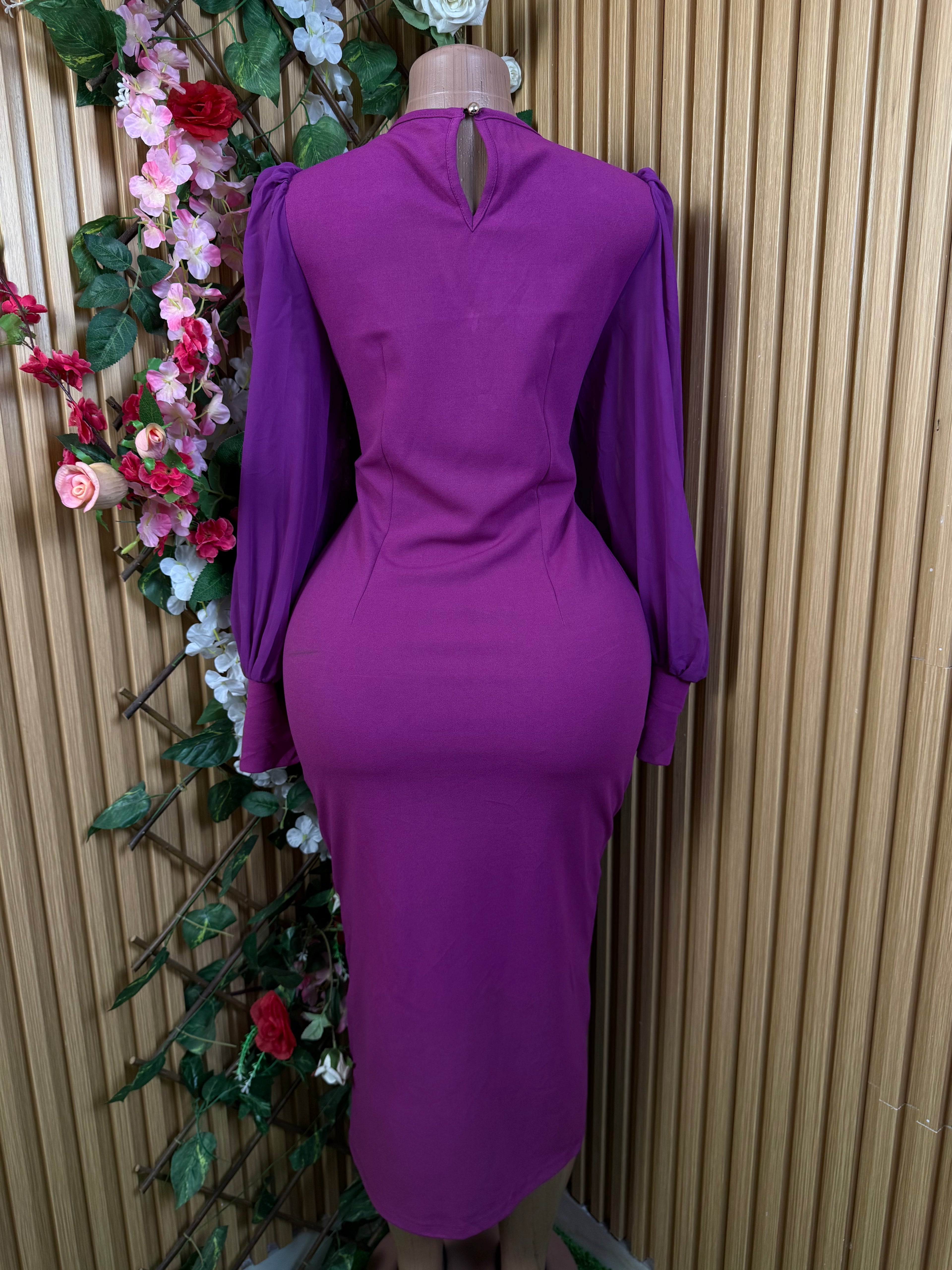 Robe moulante longue manches longues dénudée - Perluna Store