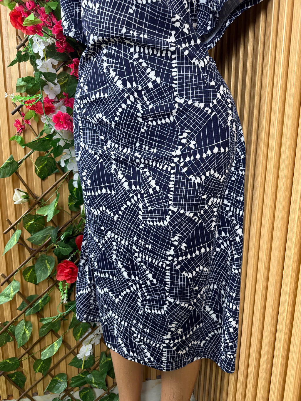Robe évasée mi-longue manches courtes-XXL