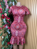 Robe moulante slim manches courtes-S