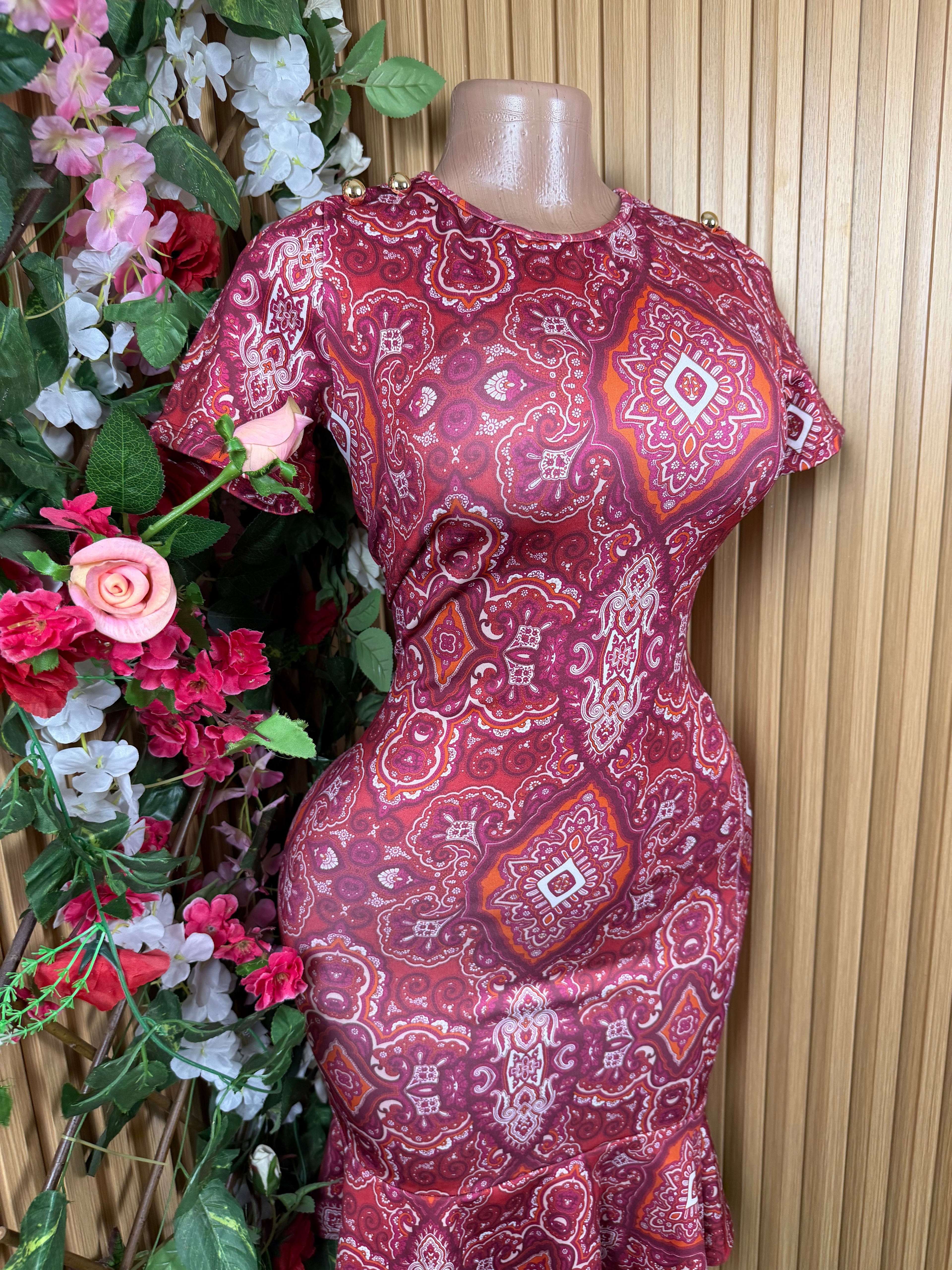 Robe moulante slim manches courtes-S