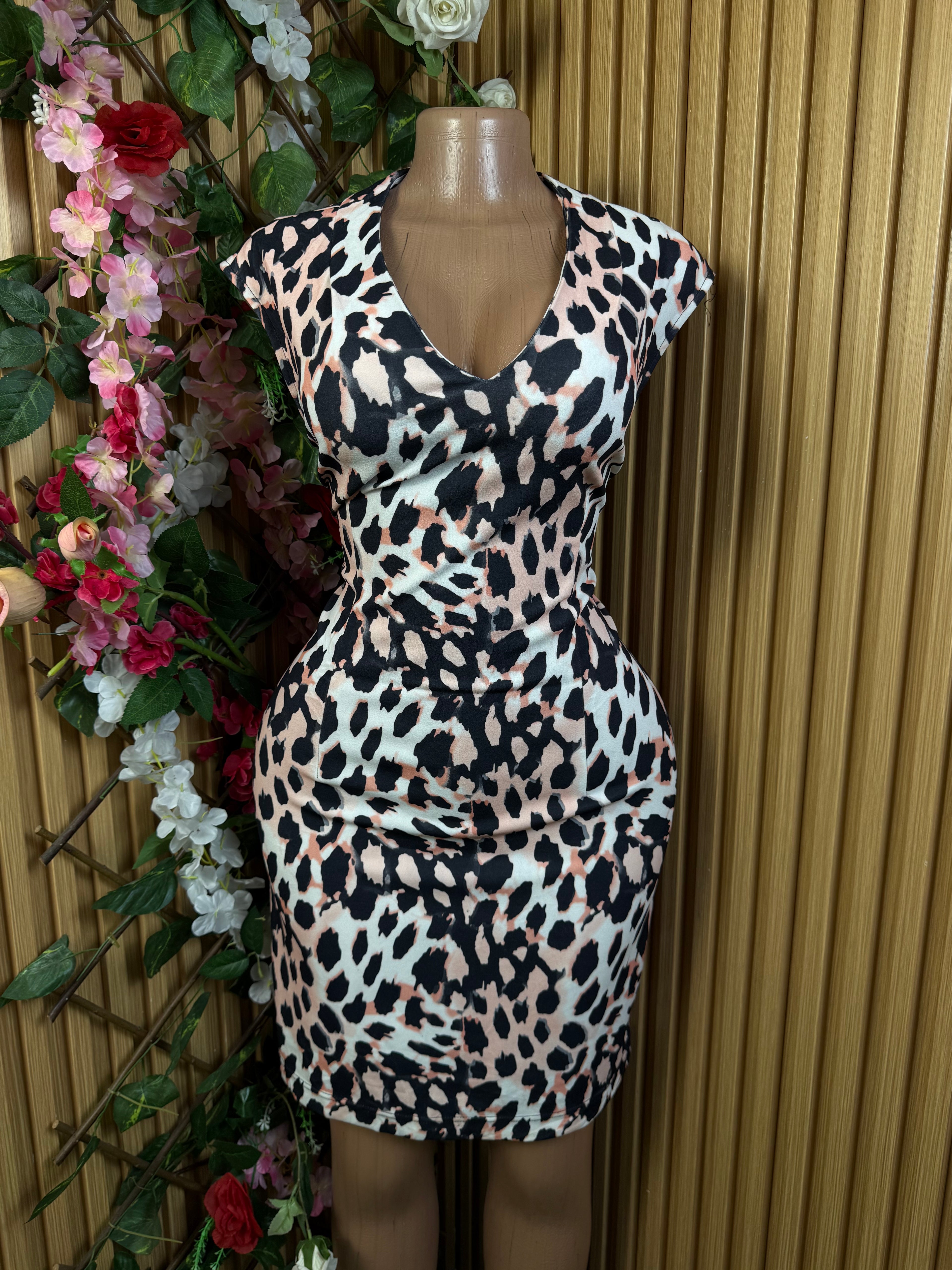 Robe moulante slim sans manches Imprimée animal - Perluna Store