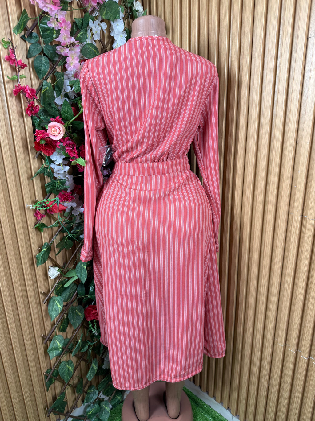 Robe pyjam longue manches longues ceintrée S