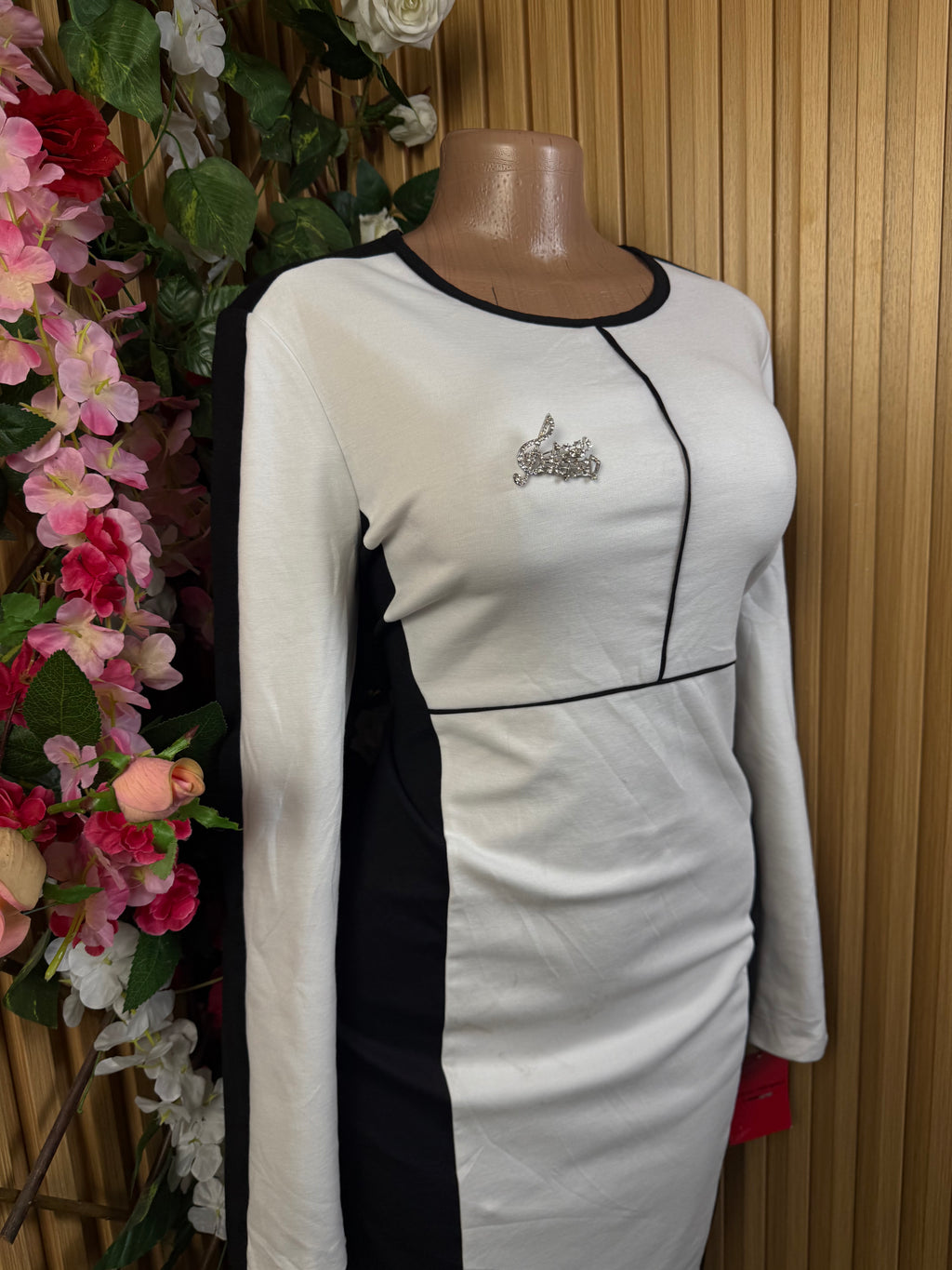 Robe moulante manches longues deux temps - Perluna Store