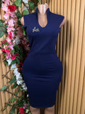 Robe moulante slim sans manches décollectée - Perluna Store