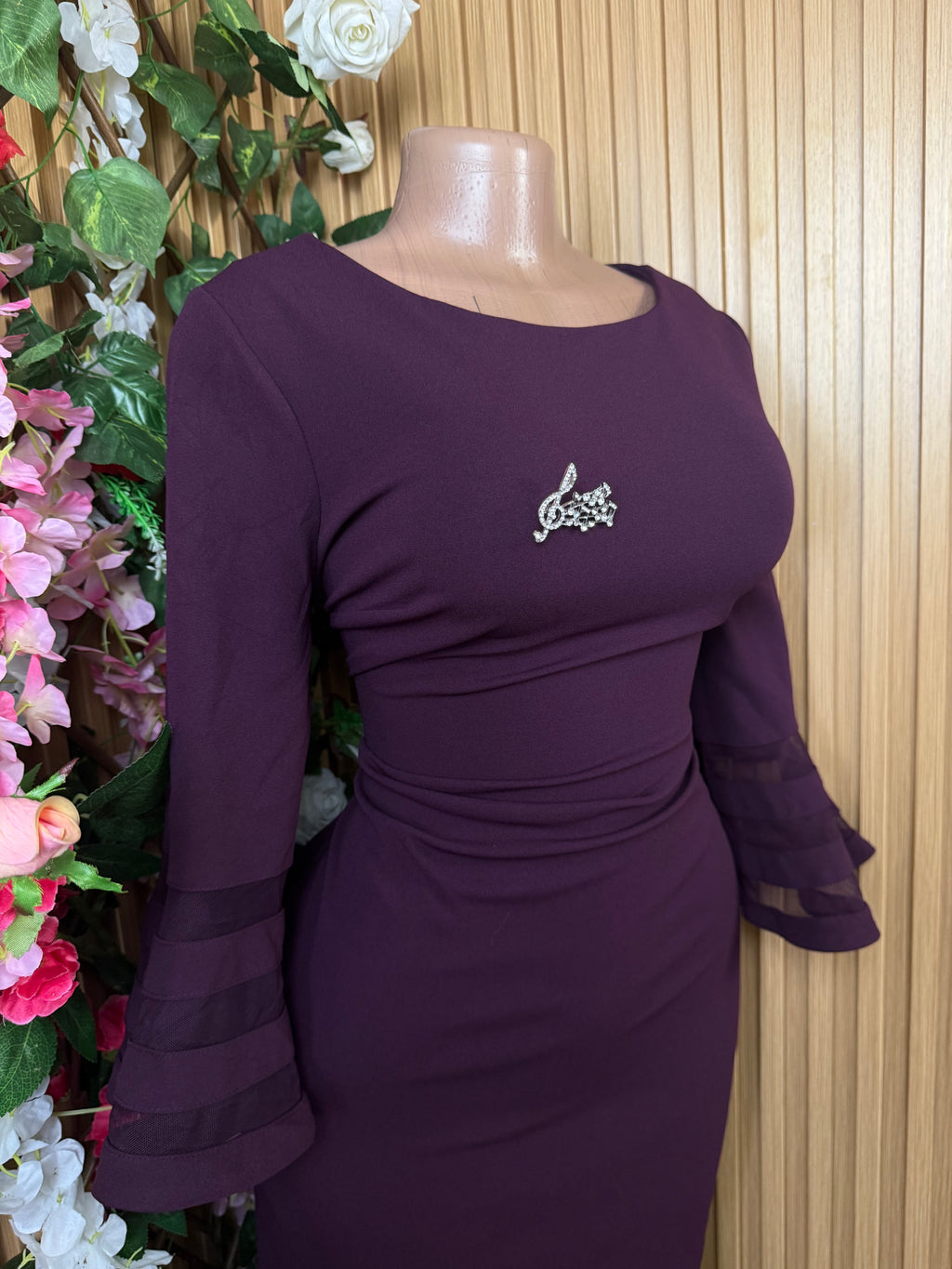 Robe moulante manches longues drapée - Perluna Store