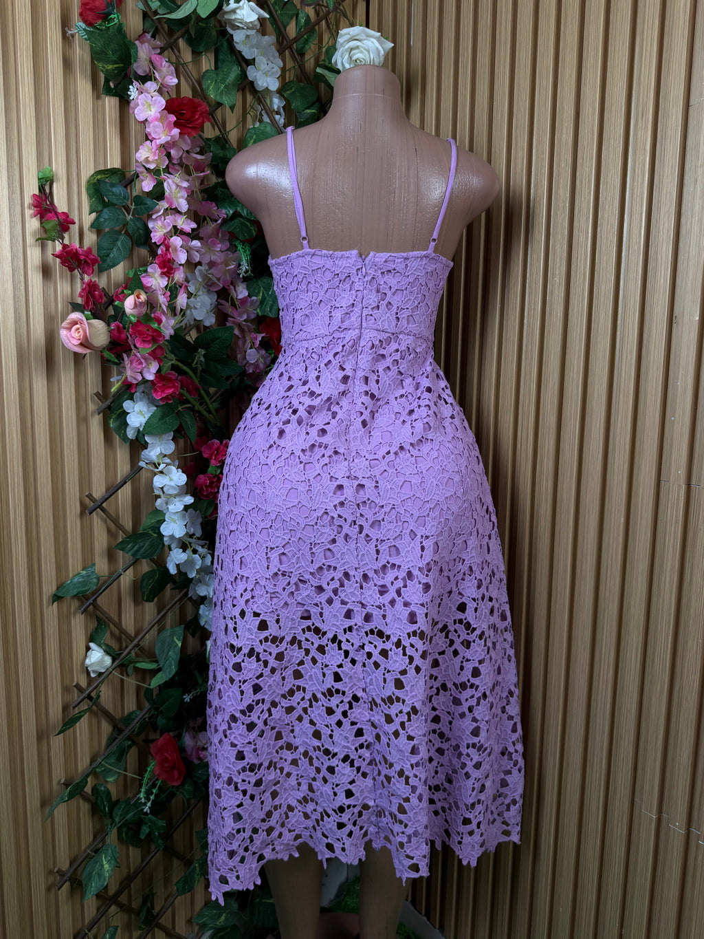 Robe droite mi- longue à fines bretelles imprimée bretelles - Perluna Store
