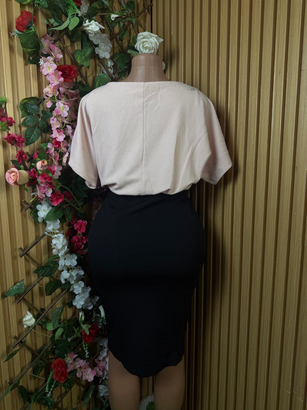 Robe droite manches courtes deux temps - Perluna Store