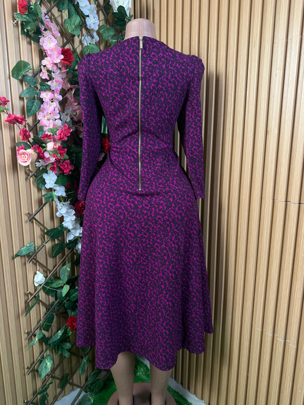 Robe longue évasée manches longues-S - Perluna Store