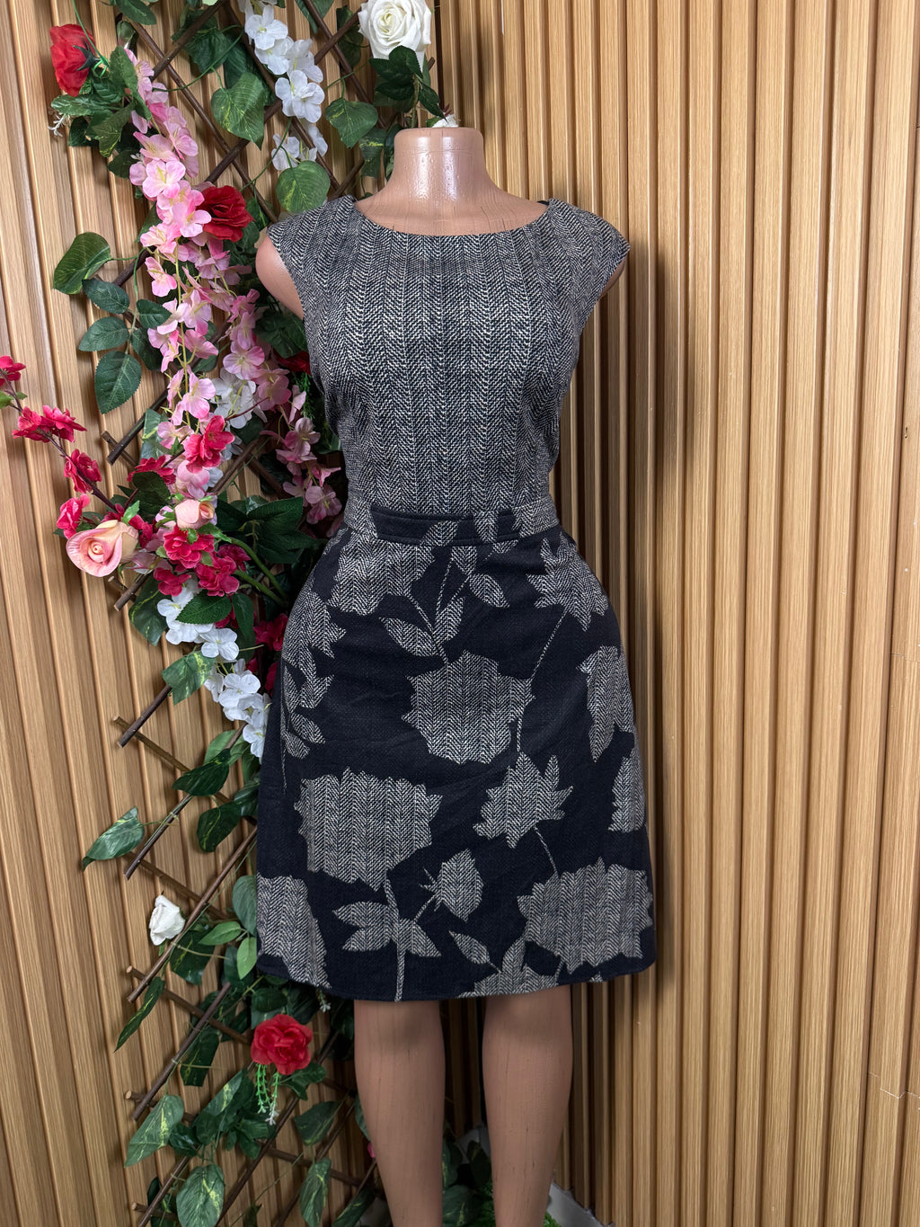 Robe évasée  sans manches imprimée en deux temps - Perluna Store