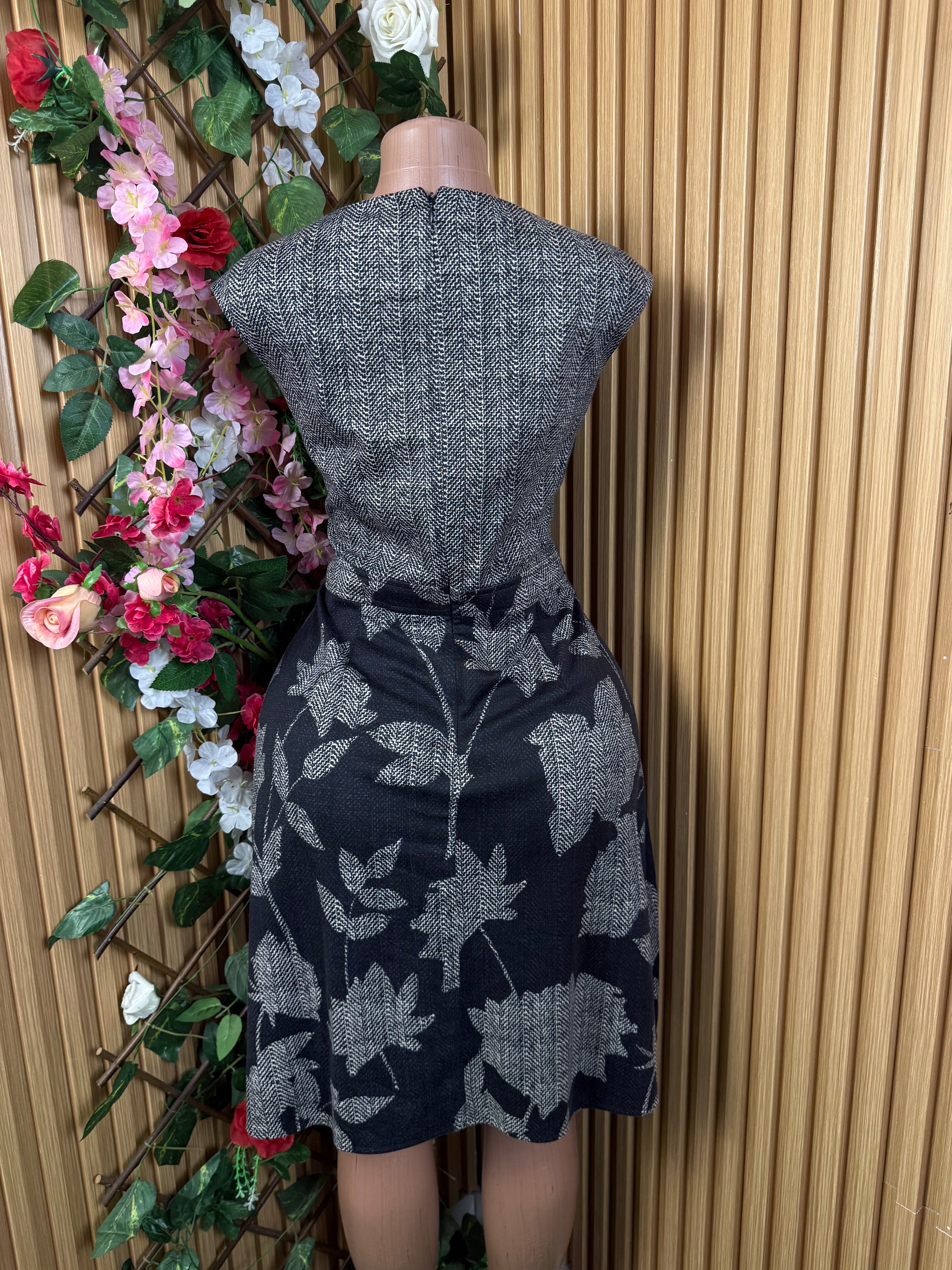Robe évasée  sans manches imprimée en deux temps - Perluna Store