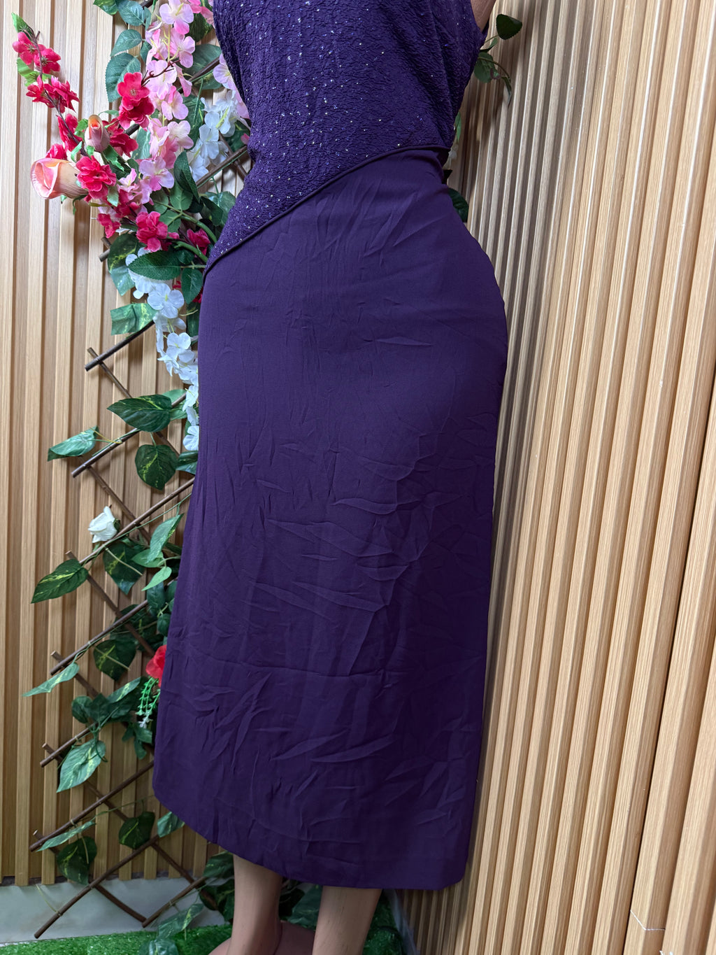 Robe évasée longue à fines bretelles col carré - Perluna Store