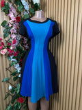 Robe évasée manches courtes imprimer deux temps - Perluna Store