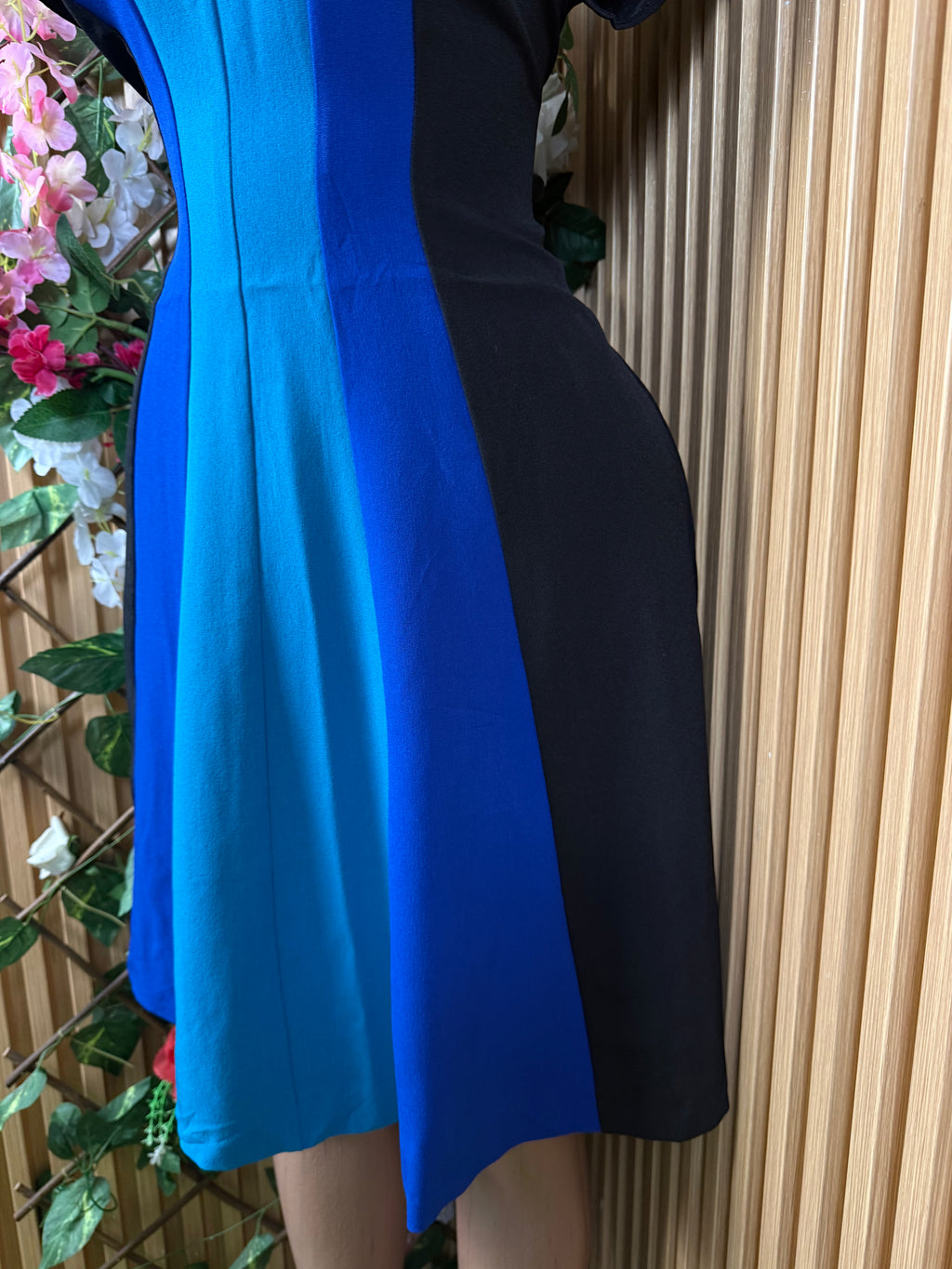 Robe évasée manches courtes imprimer deux temps - Perluna Store