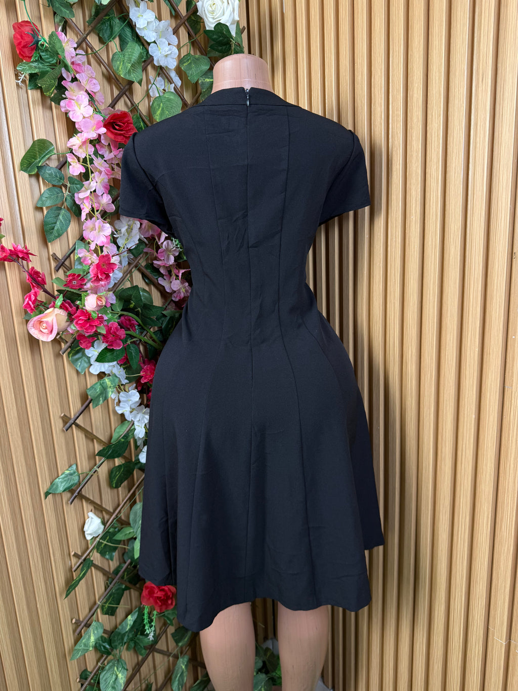 Robe évasée manches courtes imprimer deux temps - Perluna Store