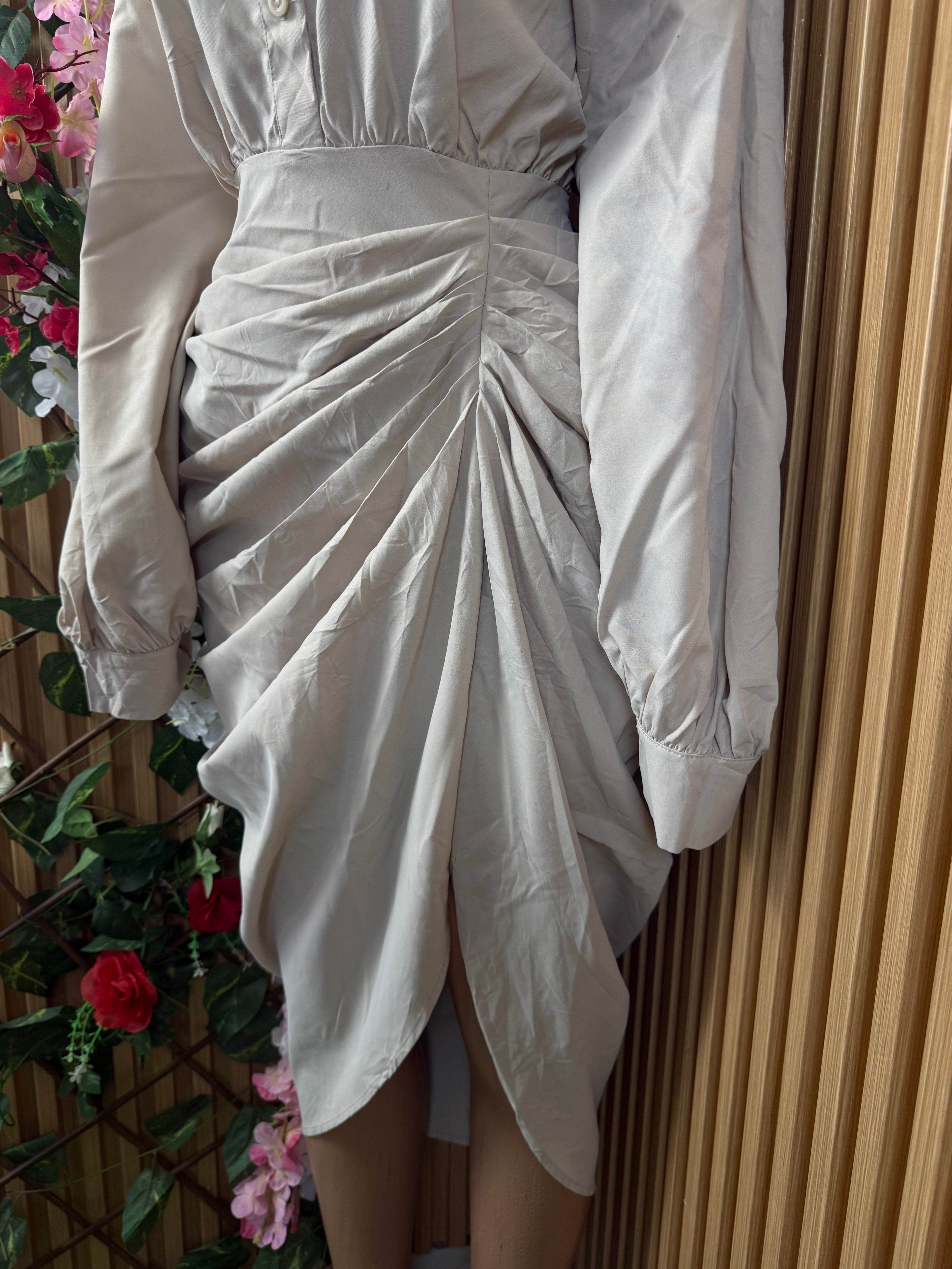 Robe élegante stylée manches longues col chemise - Perluna Store