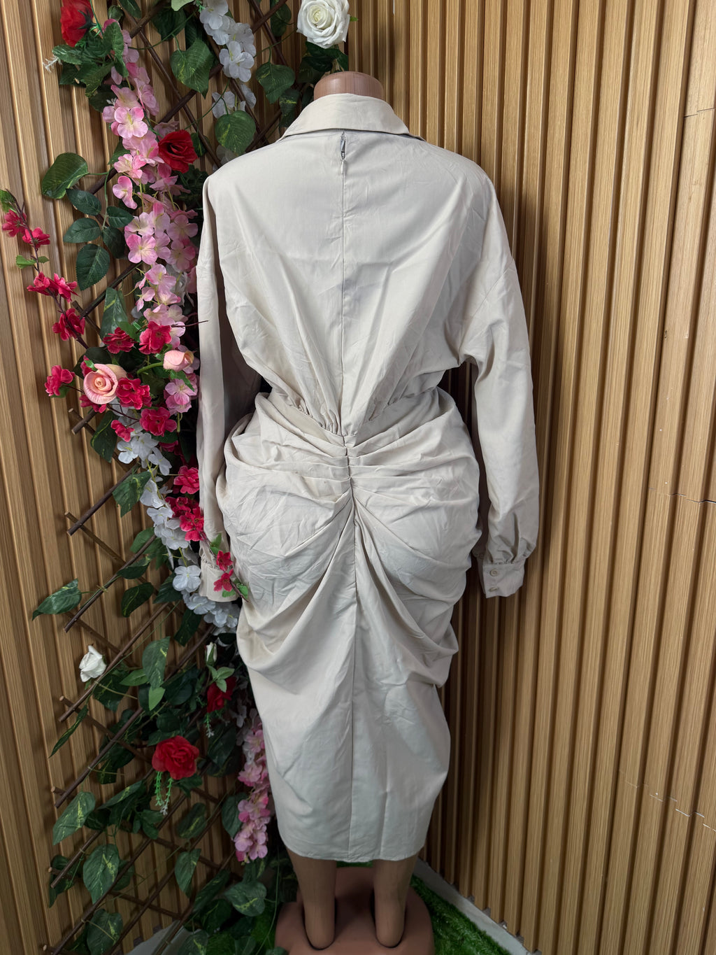 Robe élegante stylée manches longues col chemise - Perluna Store