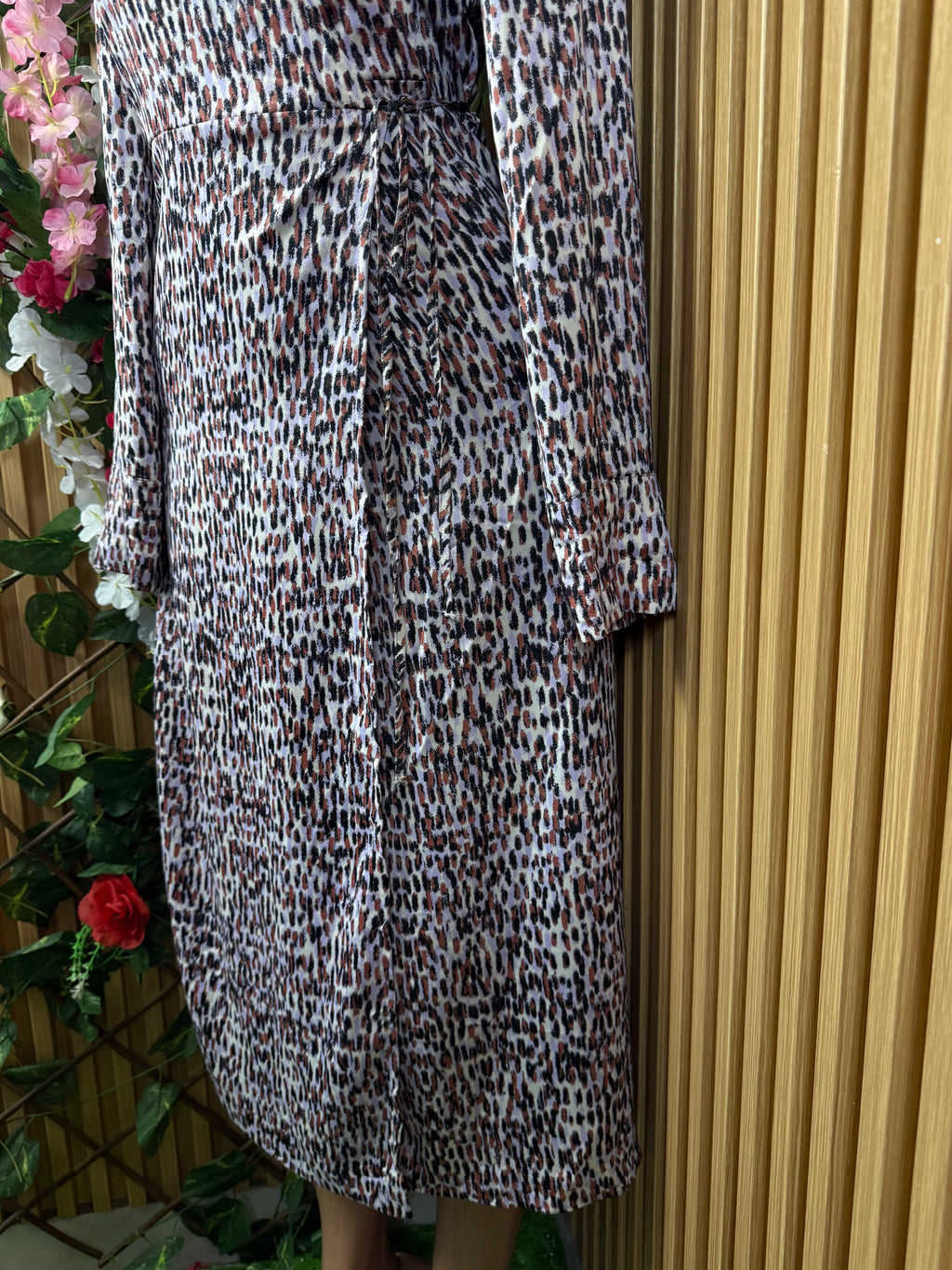Robe évasée manches longues décolletée - Perluna Store