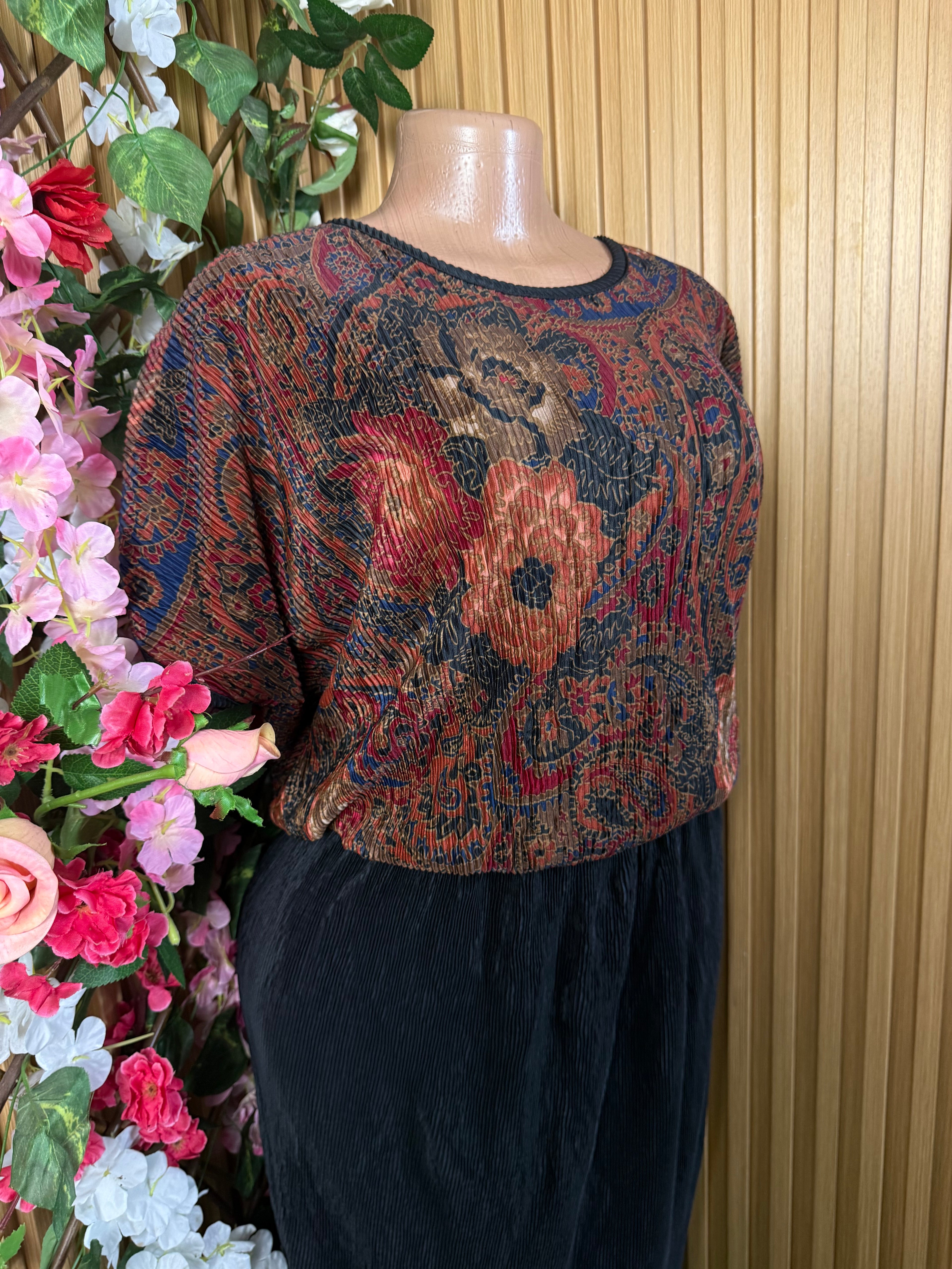 Robe élegante manches courtes imprimée deux temps - Perluna Store